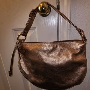 COACH Gold Metallic Leather Hobo Bag B0969 13655